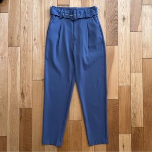 Jason Wu Womens Belted Pleated Trouser Pants Periwinkle Tapered Leg Size 2